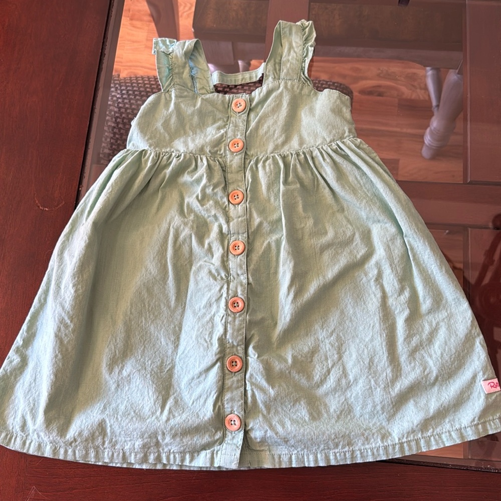 Ruffle butts 2T 100% cotton sea foam green dress